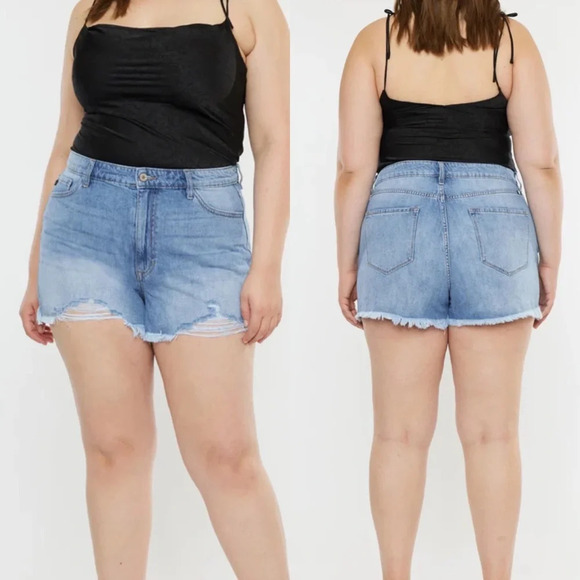 Kancan Isabelle Ultra High Rise Mom Shorts, 3X - Picture 1 of 7